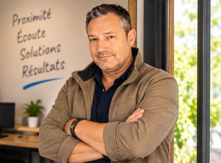Franck Martin, fondateur de T3P WEB, dans son bureau